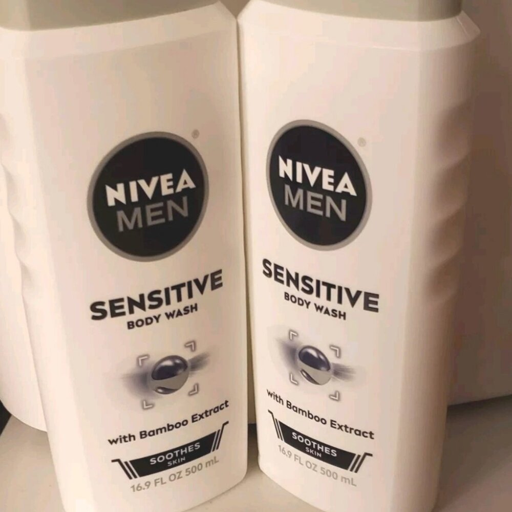 2-Pack NIVEA Men Sensitive Body Wash Soothing Bamboo Extract 16.9 oz Brand New